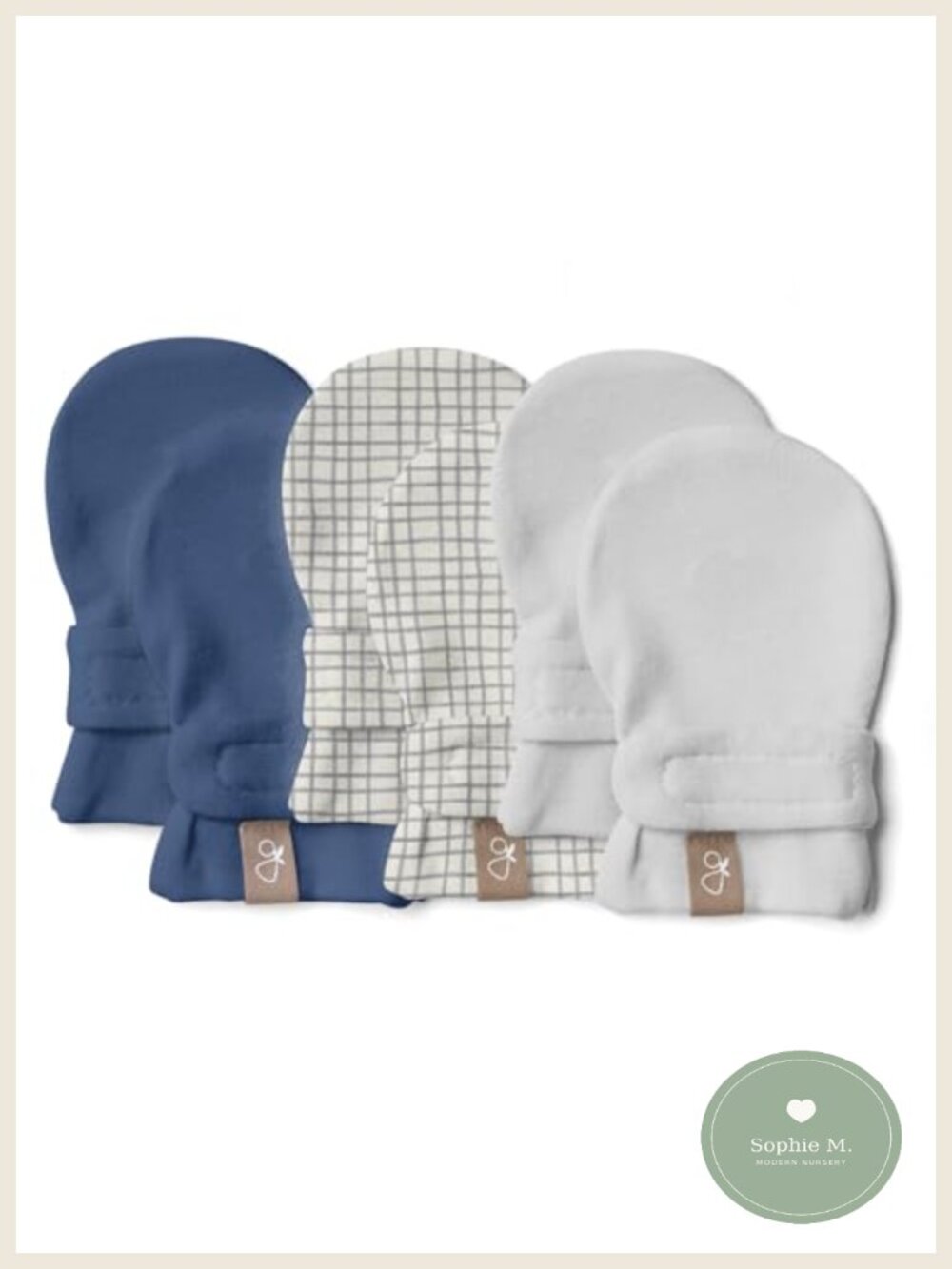 Baby Mittens 3 Pack Two-Part Closure Adjustable Soft